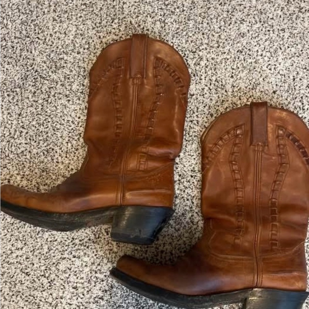 Brown Leather Western Cowboy Boots
